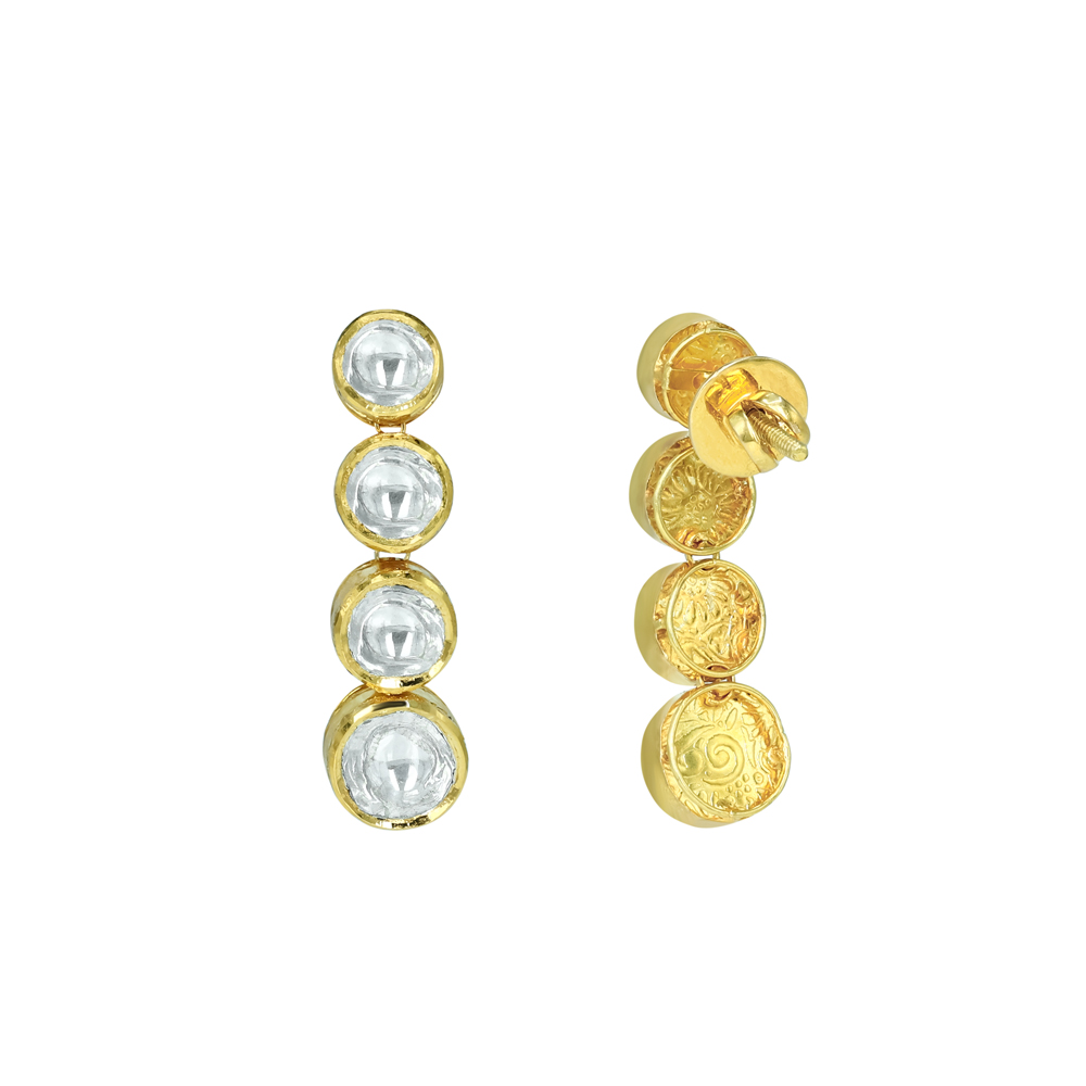 Cascading Polk Drop Earrings for Timeless Elegance